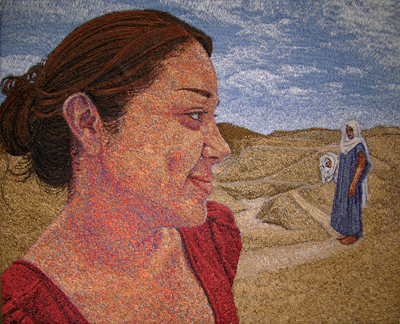 RUTH; random stitch free-motion embroidery by Father Frank Sabatté, C.S.P.